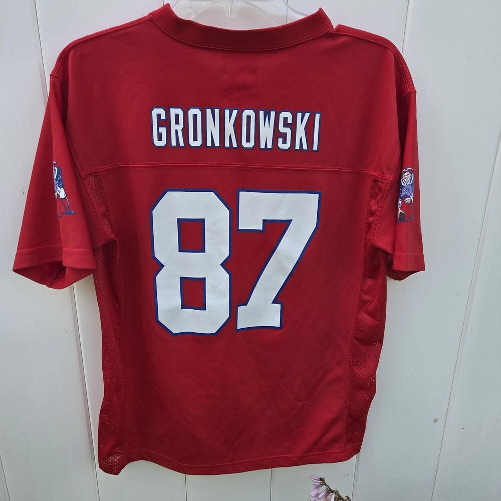 New England Patriots Football NFL Rob Gronkowski Red Jersey Youth L 14/16